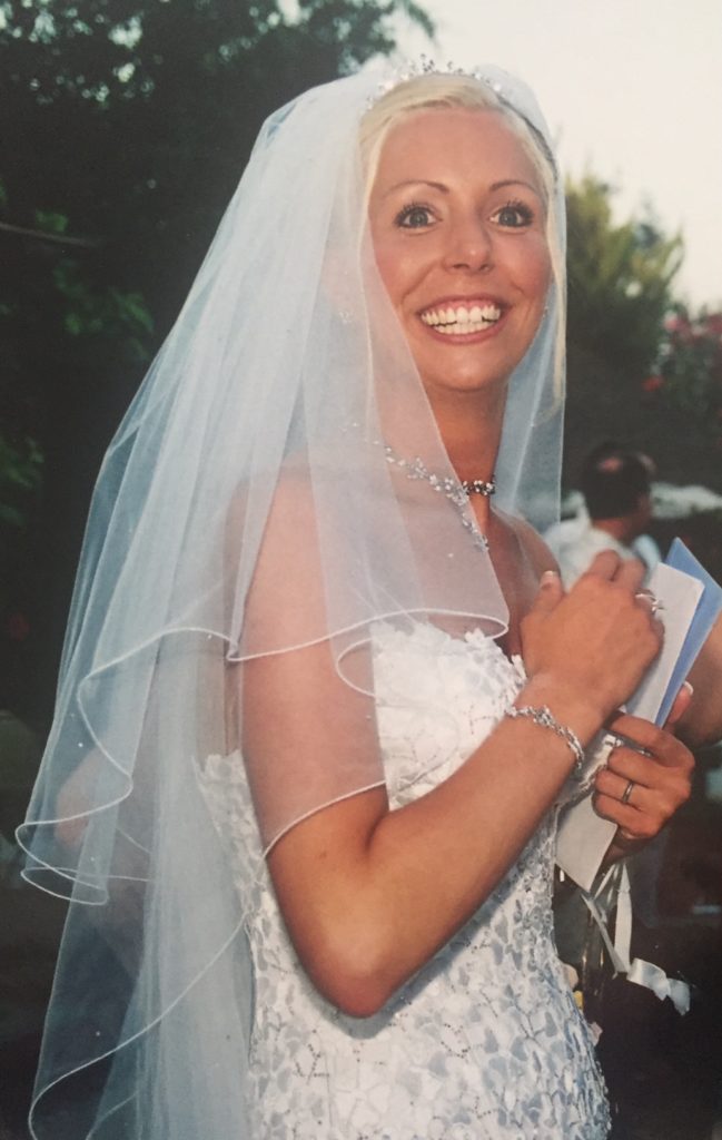 samantha walsh on her wedding day