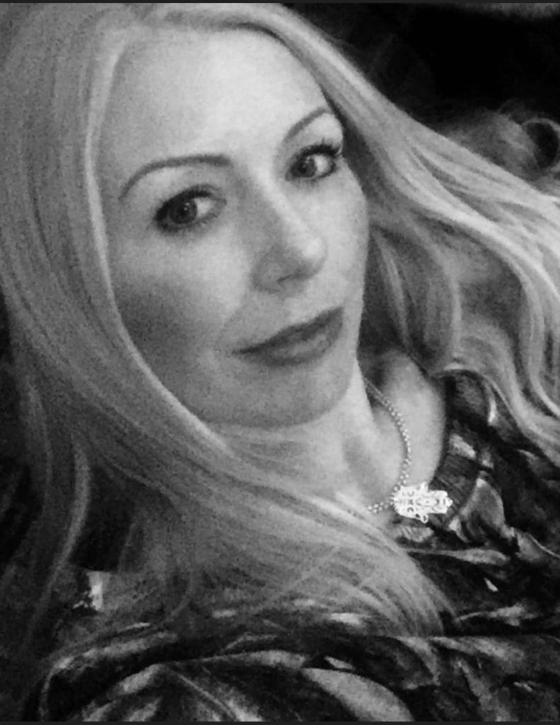 black and white selfie of Samantha Walsh
